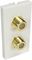 AV-MOD2FCONN - 2x F-Type Connector Female to Female Euro Module 50 x 25mm - Coupler