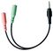 C-MICAUX-1PORT - 3.5mm Headset Splitter Adaptor, 3.5mm Socket to 2x 3.5mm Plug
