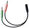 C-MICAUX-SPLIT - 3.5mm PC Headset Adaptor, 3.5mm Plug to 2x 3.5mm Socket