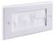 F267BW - 2 Gang Brush Wallplate, White Plate / White Brush