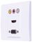 F267FJ - 1 Gang 3x Phono VGA & HDMI 2.0 Multimedia Wallplate