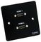 AVP288 - 1 Gang Twin HDMI 2.0 Multimedia Face Plate, Black