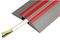 CAUR3 - Caution Cable Protector with 16 x 8mm Hole Grey / Red 3m