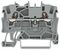 2001-1201 - 2 Conduct Through Terminal Block, Push in Cage Clamp, 35mm DIN Rail Mount, 22AWG to 14AWG, 800V, 17.5A, Grey