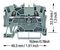 2001-1201 - 2 Conduct Through Terminal Block, Push in Cage Clamp, 35mm DIN Rail Mount, 22AWG to 14AWG, 800V, 17.5A, Grey