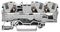2006-1301 - 3 Conduct Through Terminal Block, Push in Cage Clamp, 35mm DIN Rail Mount, 20AWG to 8AWG, 800V, 41A, Grey