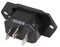 6600.3100 - IEC C13 Outlet (F), Screw On Panel Mount with Solder Tabs