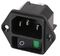 DC11.0031.001 - Switched IEC C14 Inlet with Green Illumination and Quick Connect Terminals