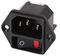 DC11.0021.001 - Switched IEC C14 Inlet with Red illumination and Quick Connect Terminals