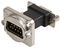 NADB9MF - 9 Pin D-Sub Plug to Socket Panel Mount Feedthrough Adaptor, Silver Metal D-Shape Housing