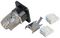 NE8FDX-Y6-B - RJ45 Cat6a Shielded Socket to IDC Panel Mount Feedthrough Adaptor, Black Metal D-Shape Housing