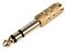 PSG08562 - 3.5mm Stereo Jack Socket to 6.35mm Stereo Jack Plug Adaptor, Gold