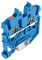 2250-1204 - 2 Conductor Through 15mm DIN Rail Terminal Block with Push-In Clamp and Push Button, 500V, 13A, 16AWG to 24AWG, Blue