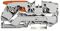 2110-1201 - 2 Conductor Through Terminal Block with Lever and Push-In Cage Clamp , 35mm DIN Rail, 20AWG to 6AWG, 800V, 57A, Grey