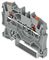 2201-1201 - 2 Conductor Through Terminal Block with Push Button, Push in Cage Clamp, 22AWG to 14AWG,  800V, 17.5A, Grey