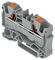 2206-1201 - 2 Conductor Through Terminal Block with Push Button and Test Port, 800V, 41A, 20AWG to 8AWG,  Grey