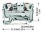 2206-1201 - 2 Conductor Through Terminal Block with Push Button and Test Port, 800V, 41A, 20AWG to 8AWG,  Grey