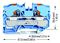 2210-1204 - 2 Conductor Through Terminal Block with Push Button Cage Clamp and Test Port, 800V, 57A, 20AWG to 6AWG,  Blue