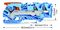 2106-1304 - 3 Conductor Through Terminal Block Lever, Push In Cage Clamp, Open Tool Slots, 35mm DIN Rail, 800V, 41A, 20AWG to 8AWG, Blue