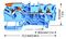 2102-5304 - 3 Conductor Through Terminal Block Lever, Push Button Cage Clamp, 35mm DIN Rail, 800V, 24A, 22AWG to 12AWG, Blue