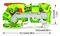 2106-5207 - 2 Conductor Ground Terminal Block  Lever Push Button Cage Clamp, 35mm DIN Rail, 8AWG to 20AWG, Green