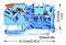 2102-5204 - 2 Conductor Through Terminal Block with Lever and Push Button Cage Clamp, 35mm DIN Rail, Test Point,  800V, 24A, 22AWG to 12AWG,