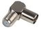 PROCON39 - TV Coax Plug to F Connector Socket Adaptor, Right Angle, 75 Ohm
