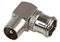 PROCON40 - Coax Plug to Coax Socket Adaptor, Right Angle, 75 Ohm