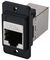 CP30720SMB3 - Dual Entry RJ45 Cat5e Shielded Socket to RJ45 Cat5e Shielded Socket Slim Feedthrough Connector, Black M3 Holes, Metal