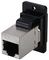 CP30720SMB3 - Dual Entry RJ45 Cat5e Shielded Socket to RJ45 Cat5e Shielded Socket Slim Feedthrough Connector, Black M3 Holes, Metal