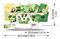 2004-1307 - 3 Conduct Ground Through Terminal Block, Push in Cage Clamp, 35mm DIN Rail Mount, 20AWG to 10AWG,