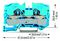 2010-1204 - 2 Conduct Through Terminal Block, Push in Cage Clamp, 35mm DIN Mount Rail, 20AWG to 6AWG, 800V, 57A, Blue