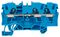 2004-1304 - 3 Conduct Through Terminal Block, Push in Cage Clamp, 35mm DIN Rail Mount, 20AWG to 10AWG, 800V, 32A, Blue