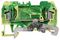 280-907 - 2 Conductor Ground Terminal Block, 35mm DIN Rail, Cage Clamp, 28AWG to 12AWG