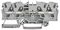 2004-1401 - 4 Conduct Through Terminal Block, Push in Cage Clamp, 35mm DIN Rail Mount, 20AWG to 10AWG, 800V, 32A, Grey