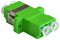 BFC-LCA-DX-F - Single Mode Fibre Optical Green Duplex LC APC Socket to  Duplex LC APC Socket Coupler Adaptor, Flange