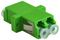 BFC-LCA-DX-F - Single Mode Fibre Optical Green Duplex LC APC Socket to  Duplex LC APC Socket Coupler Adaptor, Flange