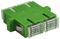 BFC-SCA-DX-F - Single Mode Fibre Optical Green Duplex SC APC Socket to  Duplex SC APC Socket Coupler Adaptor Coupler, Flange