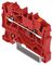 2202-1203 - 2 Conductor Through Terminal Block with Push Button and Test Port, 35mm DIN Rail, 800V, 24A, 22AWG to 12AWG, Red