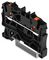 2202-1205 - 2 Conductor Through Terminal Block with Push Button and Test Port, 35mm DIN Rail, 800V, 24A, 22AWG to 12AWG, Black