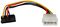 SATAPOWADAPR - Molex LP4 Male to 90 Degree SATA Female Power Cable Adaptor, 0.15m
