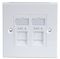 SX7062M/PG - 1-Gang Twin RJ45 Cat6 Socket Faceplate, White