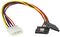 PYO2LP4LSATA - LP4 Molex Male to Twin 15 Pin SATA Female Power Lead Latching, 305mm
