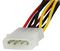 PYO2LP4LSATA - LP4 Molex Male to Twin 15 Pin SATA Female Power Lead Latching, 305mm