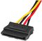 PYO2LP4LSATA - LP4 Molex Male to Twin 15 Pin SATA Female Power Lead Latching, 305mm