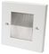 SX6004W - Single Gang Brush Plate, White Frame / Transparent White Brush