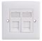 SX7066MWH - Cat5e/Cat6 RJ45 Soft Edge Twin Faceplate, White