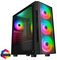 CITFLASH - Flash Micro ATX PC Gaming Case with aRGB Fans, Black