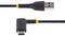 R2ACR-30C-USB-CABLE - USB A Plug to Right Angled USB-C Plug Heavy Duty Charging Lead, 300mm