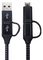 NLMOB-4CBDBK - Braided USB-C / USB-A Plug to USB-C / Micro B Plug USB 2.0 Lead, 1m Black